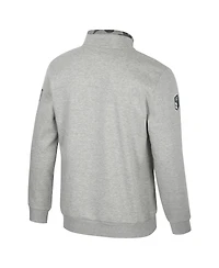 Colosseum Men's Heather Gray Lsu Tigers Oorah Oht Military Appreciation Fleece Quarter-Zip Jacket