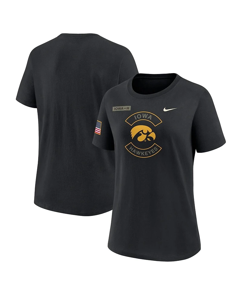 Nike Women's Black Iowa Hawkeyes 2025 Military Appreciation Dri-fit T-Shirt