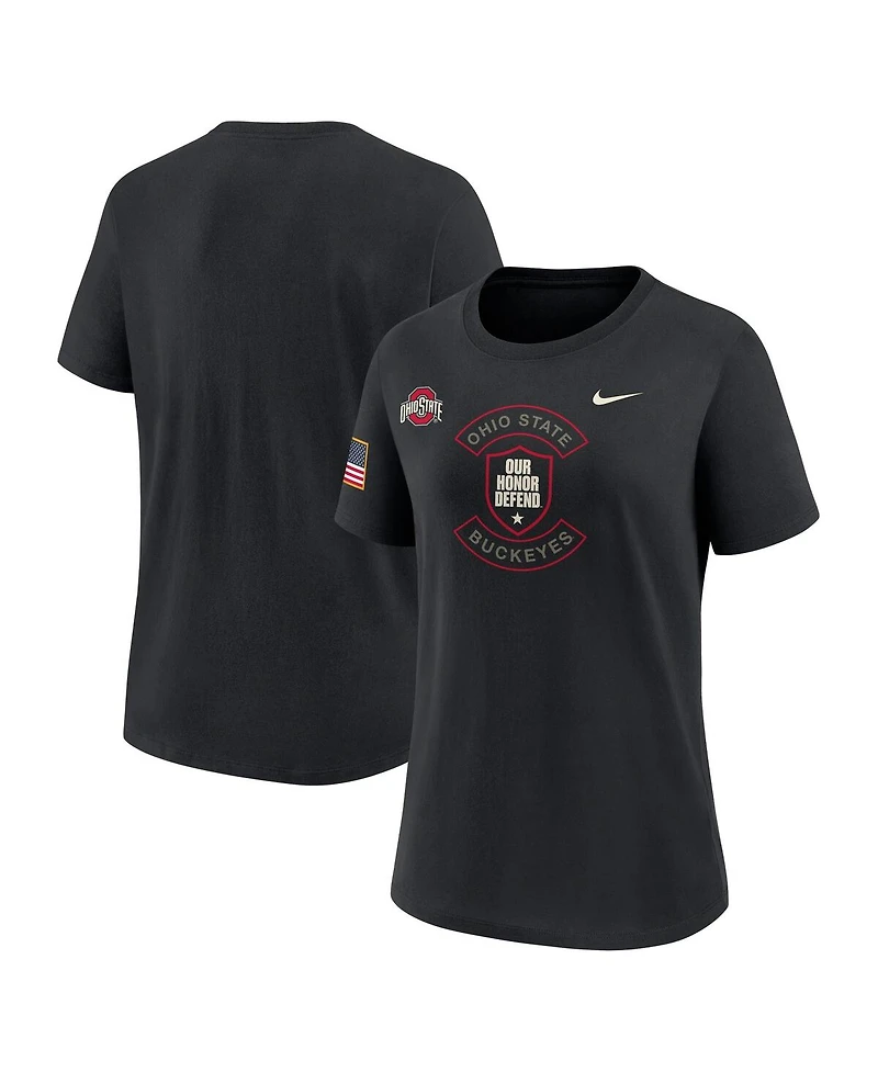 Nike Women's Black Ohio State Buckeyes 2025 Military Appreciation Dri-fit T-Shirt