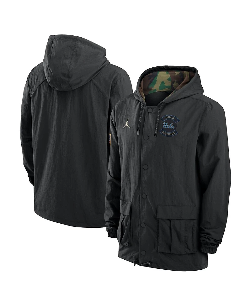 Jordan Men's Black Ucla Bruins 2025 Ncaa Military Appreciation Full-Snap Jacket