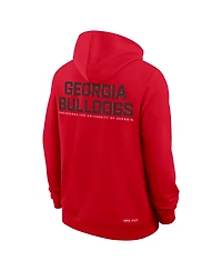 Nike Men's Red Georgia Bulldogs 2025 Sideline Standard Issue Dri-fit Full-Zip Hoodie