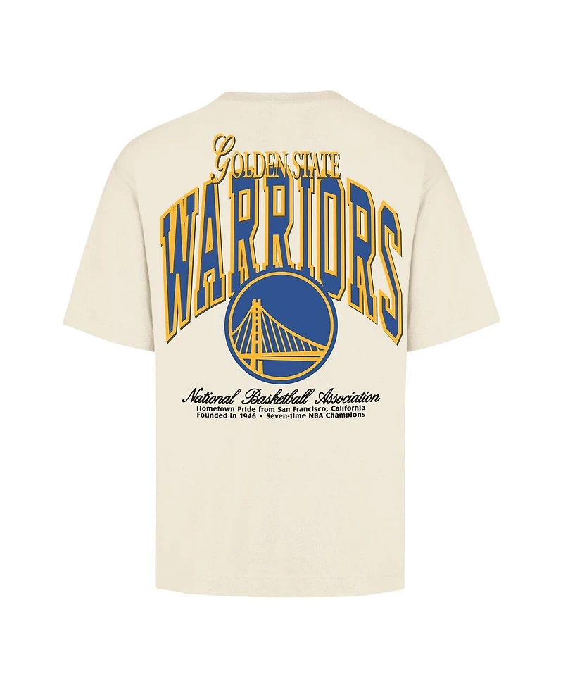 '47 Brand Men's and Women's Cream Golden State Warriors Crossover Collection Foundation Pocket T-Shirt