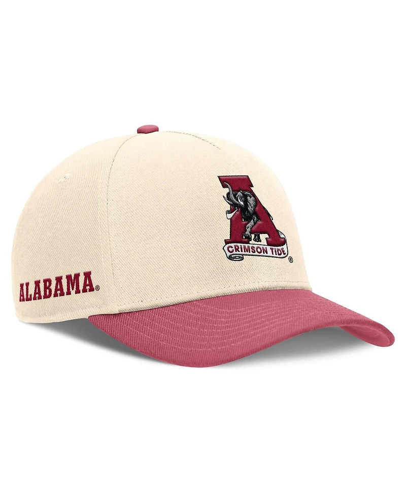 Nike Men's Natural/Crimson Alabama Crimson Tide Academic Rise Dri-fit Adjustable Hat
