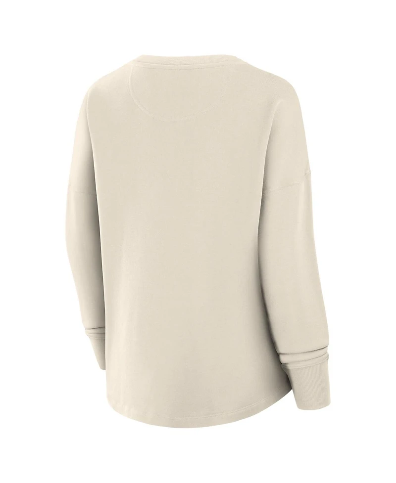 Fanatics Women's Cream Carolina Hurricanes Oversized Slice Pullover Sweatshirt