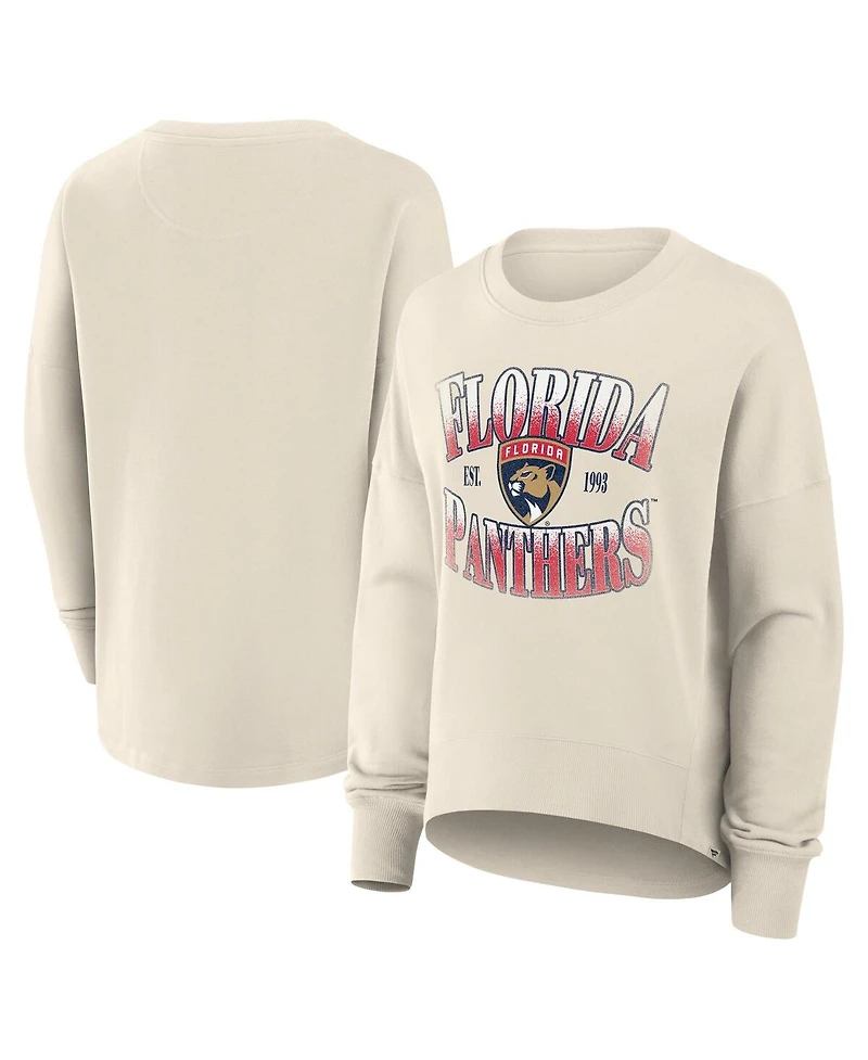 Fanatics Women's Cream Florida Panthers Oversized Slice Pullover Sweatshirt