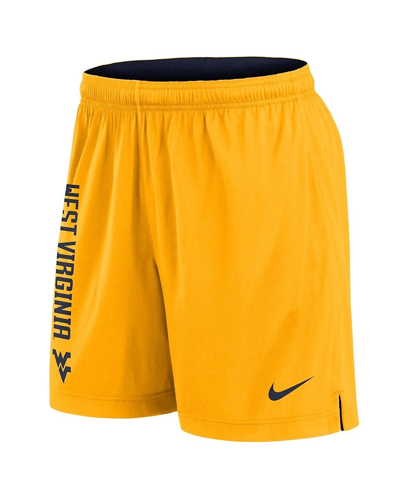 Nike Men's Navy/Gold West Virginia Mountaineers Courtside Standard Issue Dri-fit Reversible Shorts