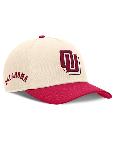 Nike Men's Natural/Crimson Oklahoma Sooners Academic Rise Dri-fit Adjustable Hat
