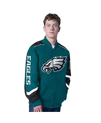 G-iii Sports by Carl Banks Men's Midnight Green Philadelphia Eagles Prime Time Full-Zip Racing Jacket