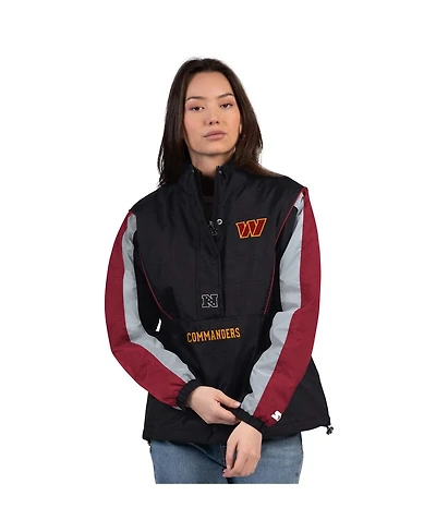 Starter Women's Black/Burgundy Washington Commanders Thursday Night Gridiron Half-Zip Jacket