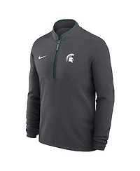 Nike Men's Anthracite Michigan State Spartans Courtside Victory Dri-fit Half-Zip Pullover Sweatshirt