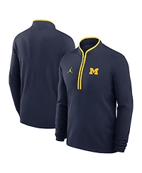 Jordan Men's Navy Michigan Wolverines Courtside Victory Dri-fit Half-Zip Pullover Sweatshirt