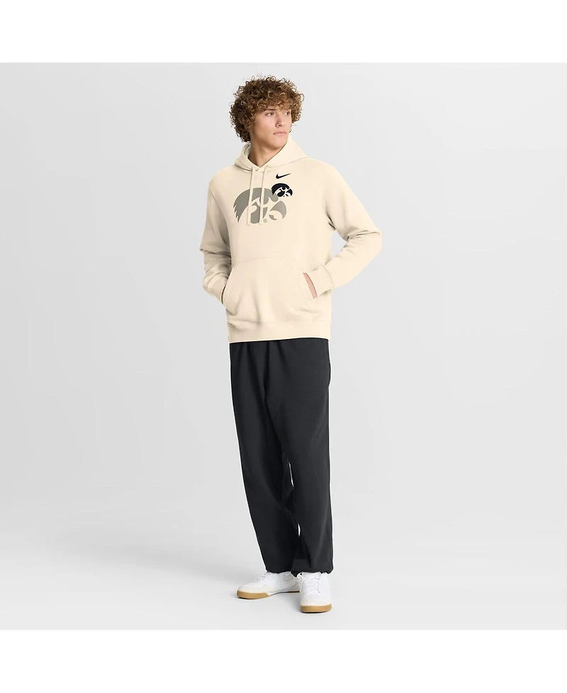 Nike Men's Cream Iowa Hawkeyes Campus Shadow Hoodie