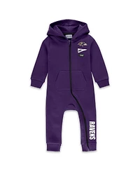 Wear by Erin Andrews Baby Boys and Girls Newborn Purple Baltimore Ravens Hooded Fleece Full-Zip Coverall