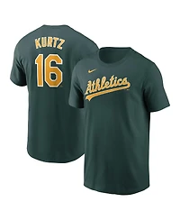 Nike Men's Nick Kurtz Green Athletics Fuse Name Number T-Shirt