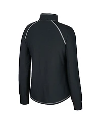 Colosseum Women's Black Boise State Broncos Bikram Raglan Quarter-Zip Sweatshirt