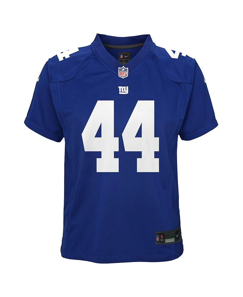 Nike Big Boys and Girls Cam Skattebo Royal New York Giants Team Game Jersey