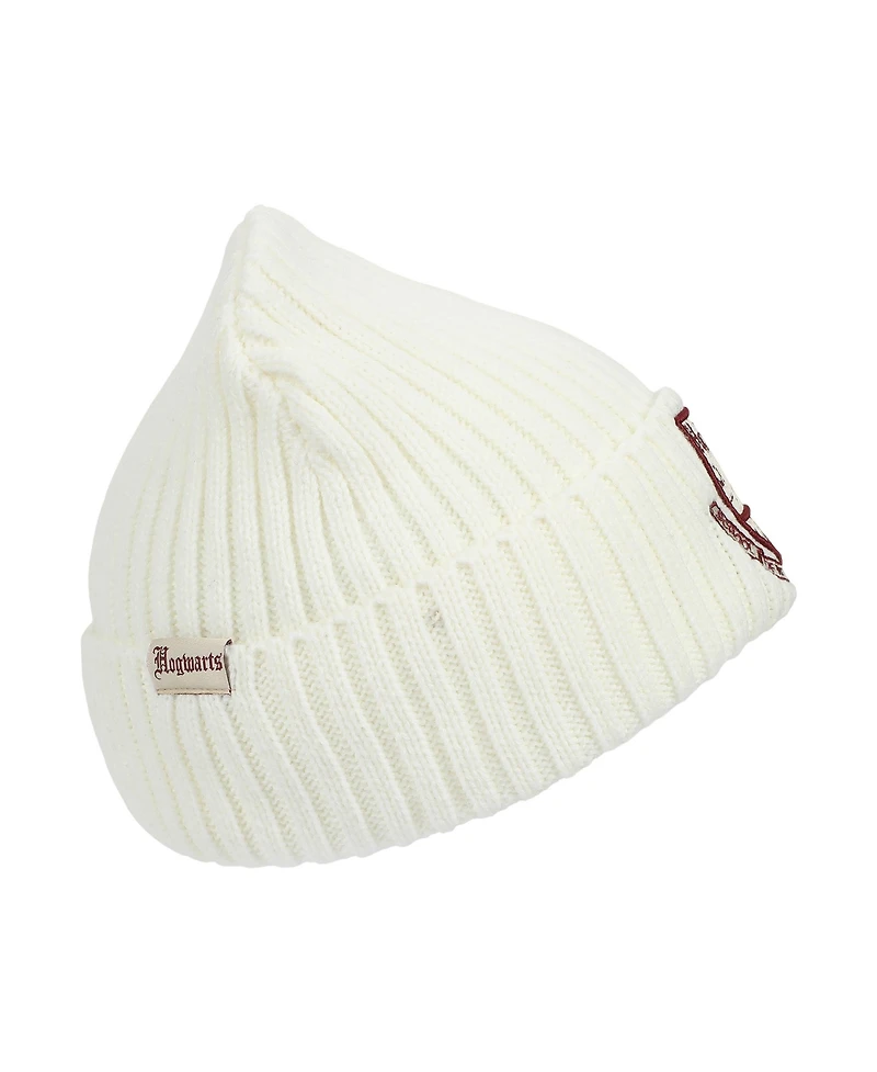 Harry Potter Men's Hogwarts Embroidery And Woven Patch Acrylic Knit Cuff Beanie