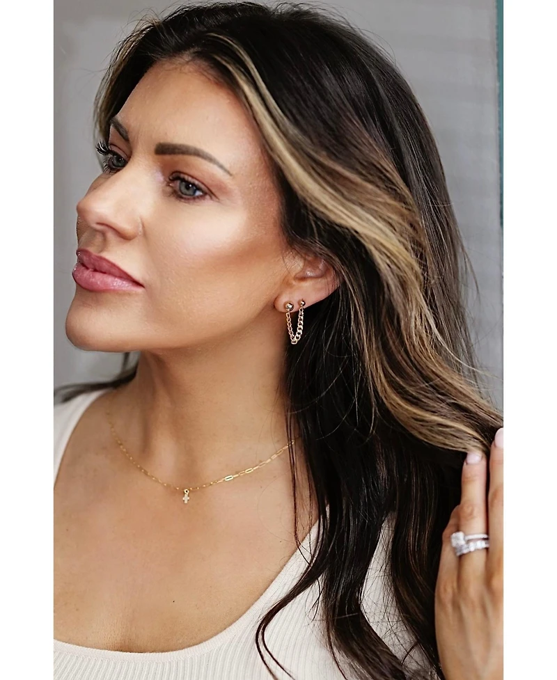 Non-Tarnishing Gold Filled Paperclip Chain With Gold Cross Charm Necklace