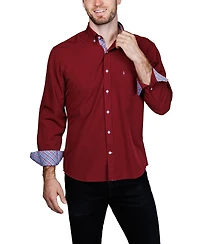 Tailorbyrd Men's Solid Melange Performance Long Sleeve Shirt