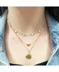 The Lovery Gold Puffy Heart Necklace 14K Gold