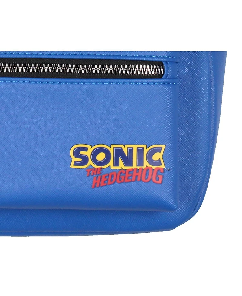 Sonic The Hedgehog Character with 3-d Ears and Quills Mini Faux Leather Backpack For Men and Women
