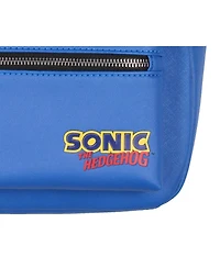 Sonic The Hedgehog Character with 3-d Ears and Quills Mini Faux Leather Backpack For Men and Women