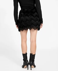 Guess Women's Alyna Fringe Mini Skirt