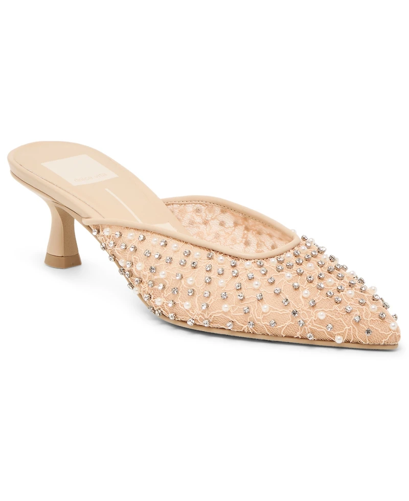 Dolce Vita Women's Cleo Imitation Pearl Pointed Toe Mule Pumps