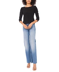 Sam & Jess Petite Mutton Sleeve Pull-On Top