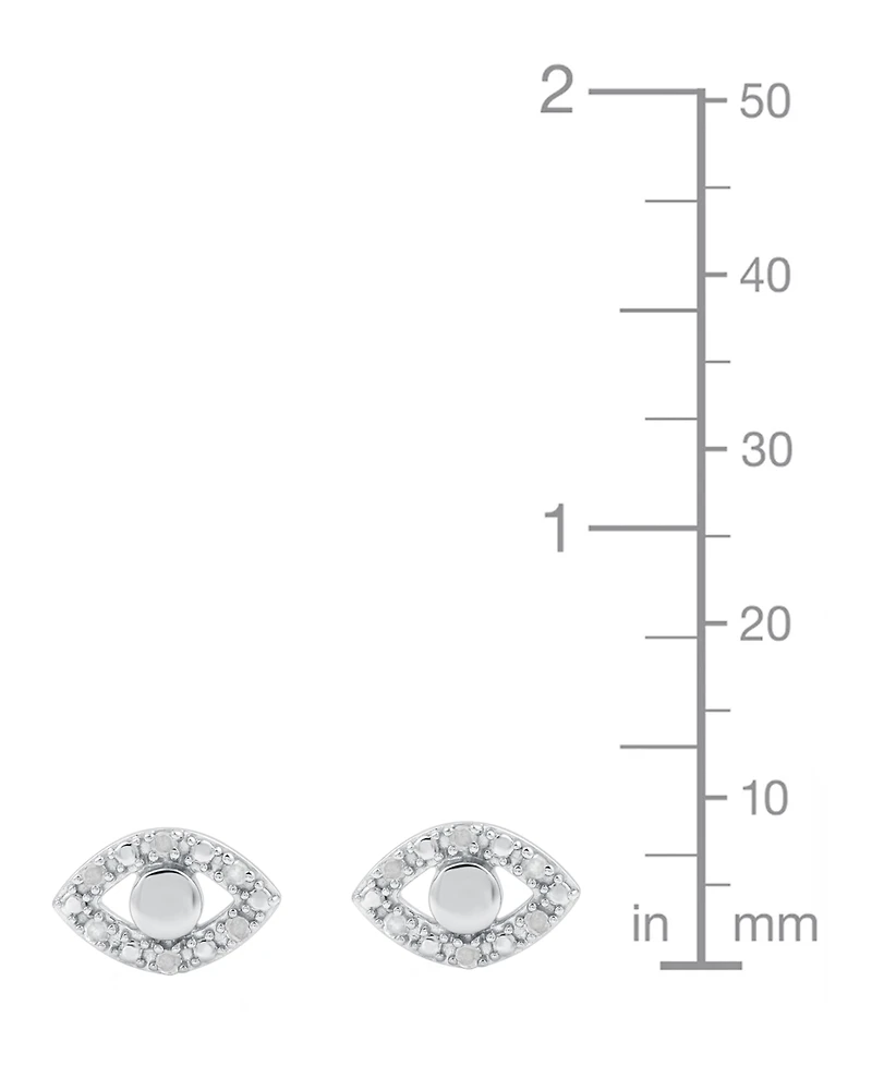 Macy's Diamond Evil Eye Earrings (1/10 ct. t.w.) in Sterling Silver