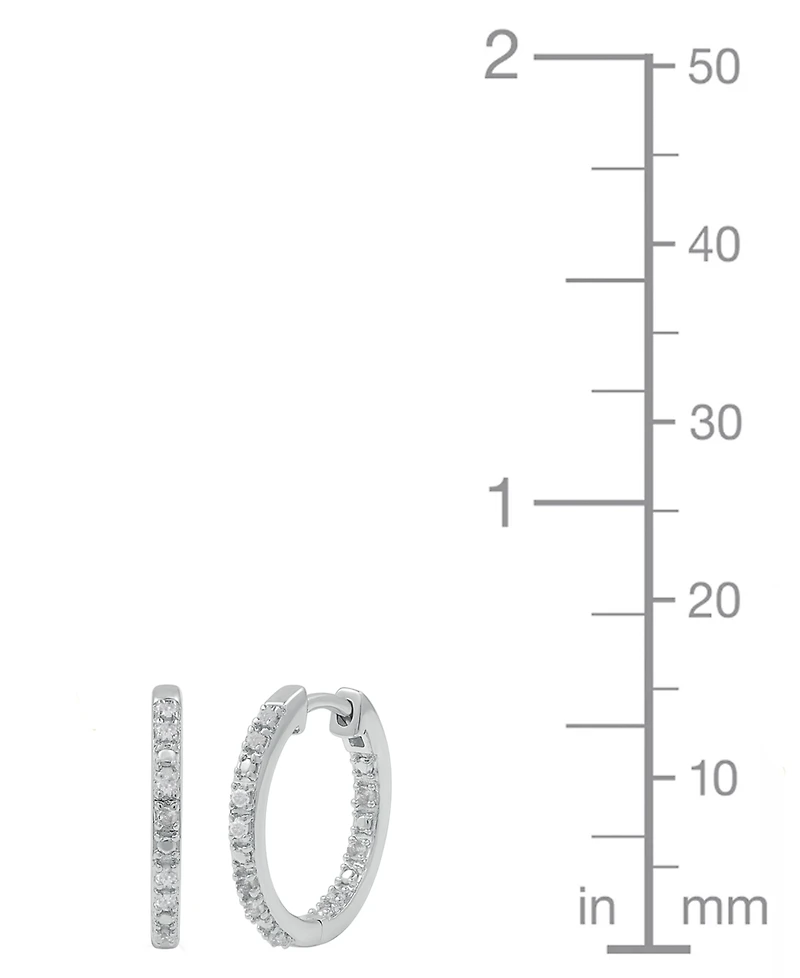 Macy's 2-Pc. Diamond Hoop Earrings Set (1/6 ct. t.w.) in Sterling Silver