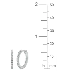 Macy's 2-Pc. Diamond Hoop Earrings Set (1/6 ct. t.w.) in Sterling Silver