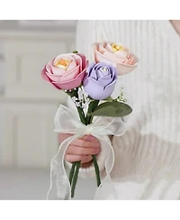 Robotime 3D Puzzles Floral Art Series Single Flower Diy Craft Flower Puzzle Home Decorative Ornaments for Holiday Gifts Purple