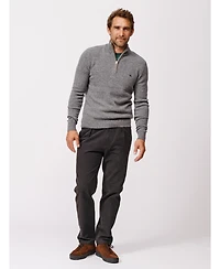 Aubin Men's Pepper Lambswool Zip Neck Sweater