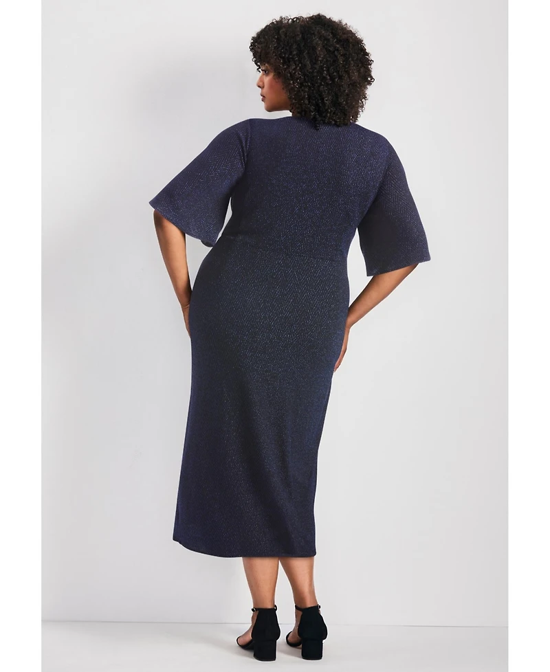 Avenue Women's Nala Metallic Mock Wrap Dress