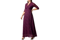 Kiyonna Women's Maria Lace A-Line Evening Gown with Pockets