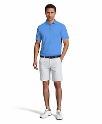 Pga Tour Men's Micro Geometric Print Short-Sleeve Golf Polo Shirt