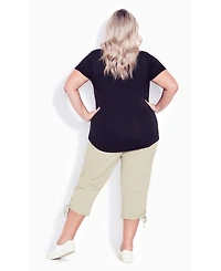 Avenue Women's Plus Cotton Cinch Capri