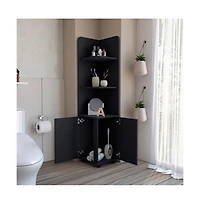 Airsurfer Freestanding Bathroom Cabinet Black Modern Storage Organizer for Bathroom Living Room or Laundry Room