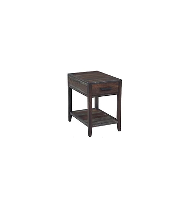 Porter Designs Fall River Solid Sheesham Wood End Table, Natural
