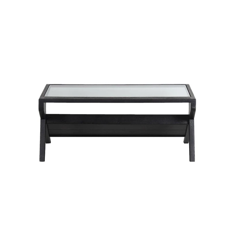 Canberra Solid Mango Wood Coffee Table, Black