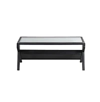 Canberra Solid Mango Wood Coffee Table, Black