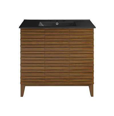 Swiss Madison Cascade in. oak Bathroom Vanity With Black