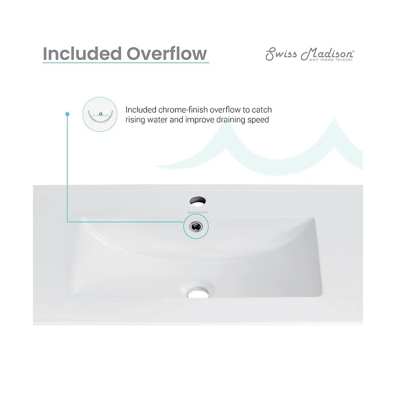 Cannes 48 Single, Two Doors, Three Drawers, Bathroom Vanity