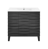 Swiss Madison Cascade 36" Bathroom Vanity in Black