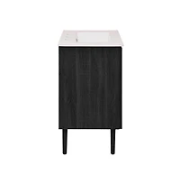 Swiss Madison 24" Freestanding Bathroom Vanity in Black Oak with 3-Hole Widespread Sink Top