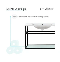 Swiss MadisonPierre 30 Single, Open Shelf, Matte Black Metal Frame Bathroom Vanity