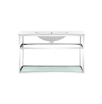 Swiss MadisonPierre 36 Single, Open Shelf, Chrome Metal Frame Bathroom Vanity