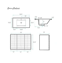 Swiss Madison Cascade 36" Wall-Mounted Bathroom Vanity in Oak with Sink Top