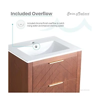 Swiss MadisonDaxton 24" Freestanding Bathroom Vanity in Brown Oak with Sink Top